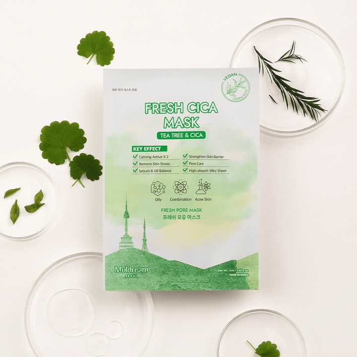 Vegan Green Mild Tea Tree Pore Mask (10EA)_3