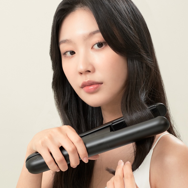 무선 헤어 스트레이트너 블랙 세라믹_0