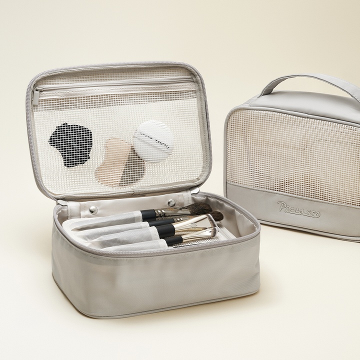 [PICCASSO] Square Mesh Pouch Warm Gray_0