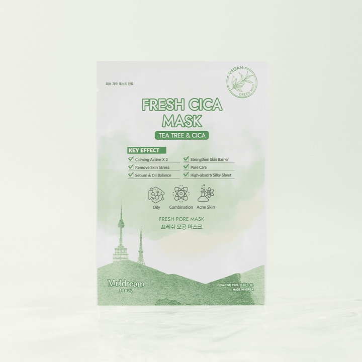 Vegan Green Mild Tea Tree Pore Mask (10EA)_6