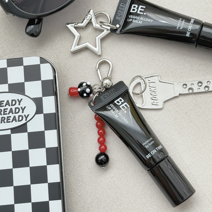 Premium Black Edition Vegan All Day Lip Balm Mini Keyring (Apple/Mushroom)_3