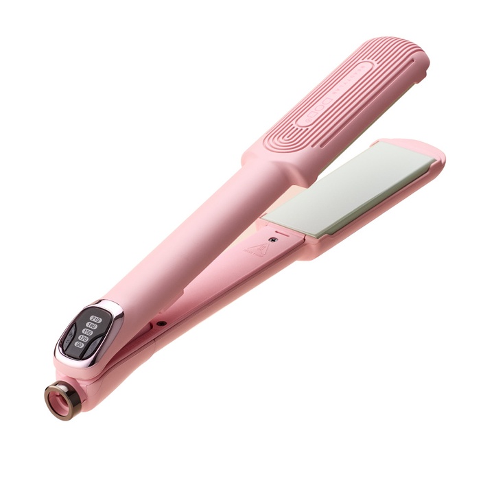 2W 러블리핑크 넓은판고데기 프리볼트 곱슬머리 여신머리 전문가용 매직기_2