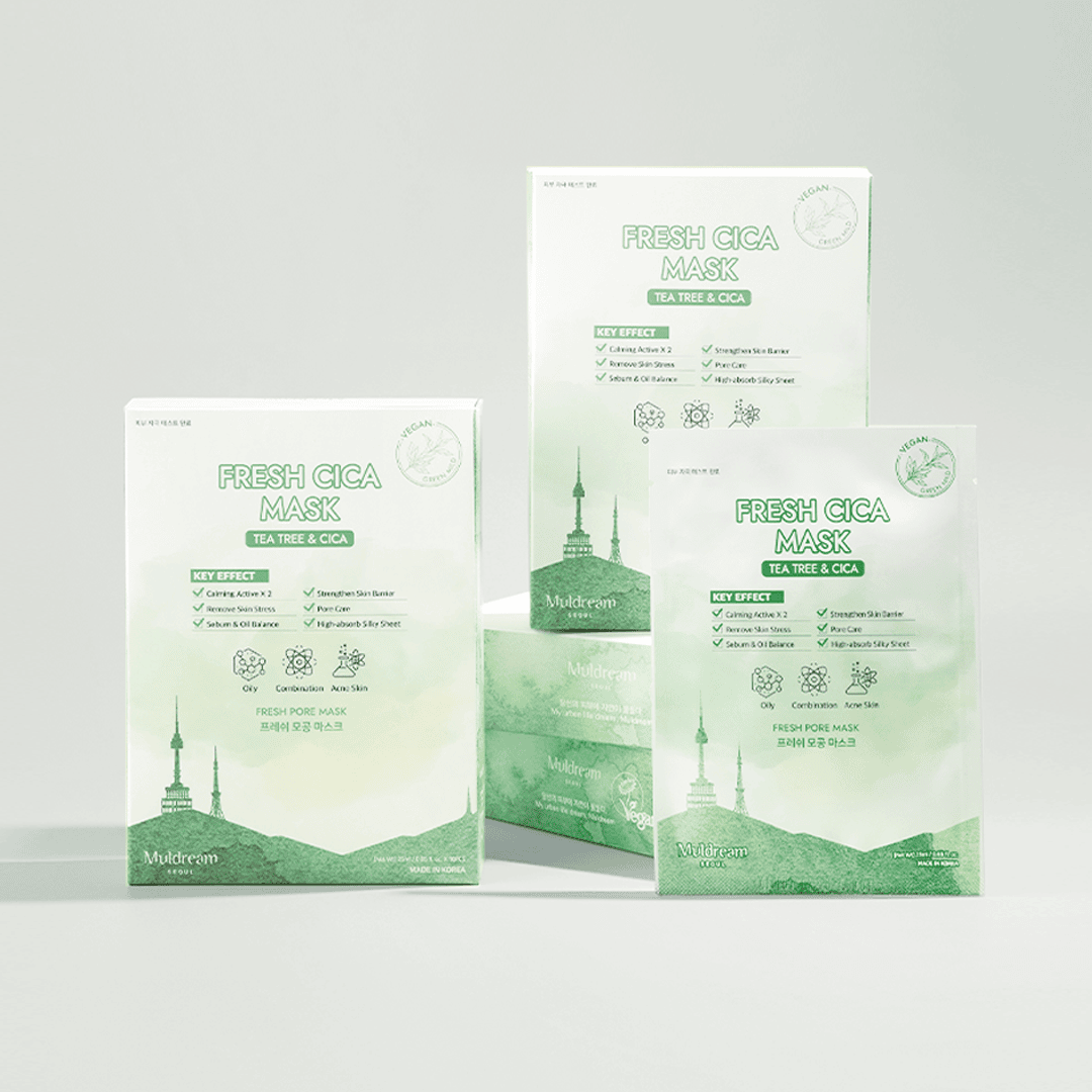 Vegan Green Mild Tea Tree Pore Mask (10EA)
